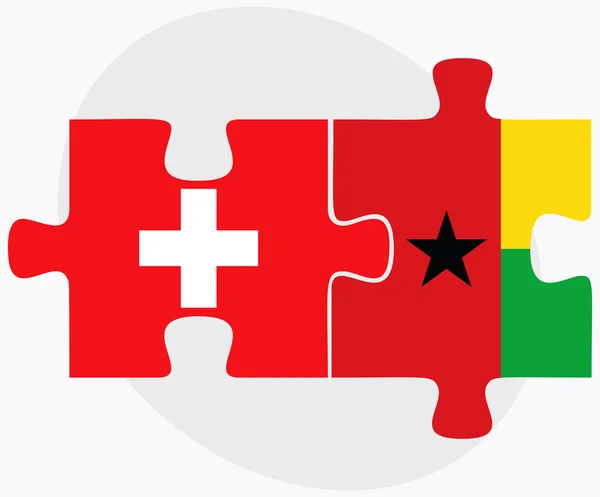 Bandiere Svizzera e Guinea-Bissau — Vettoriale Stock