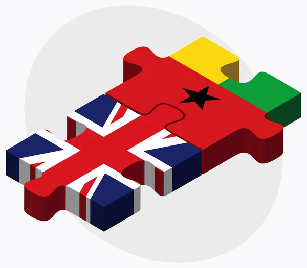 Storbritannien och Guinea-Bissau flaggor — Stock vektor