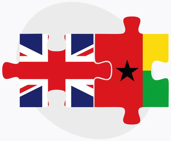 Bandeiras do Reino Unido e da Guiné-Bissau — Vetor de Stock