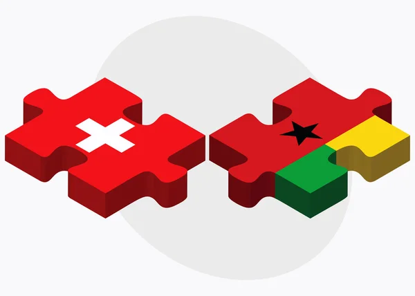 Szwajcaria i Gwinei Bissau flagi — Wektor stockowy