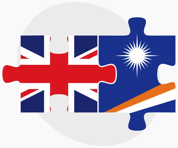 Flaggen des Vereinigten Königreichs und der Marshallinseln — Stockvektor