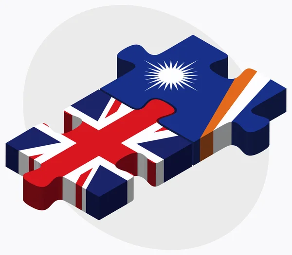 Verenigd Koninkrijk en Marshalleilanden vlaggen — Stockvector
