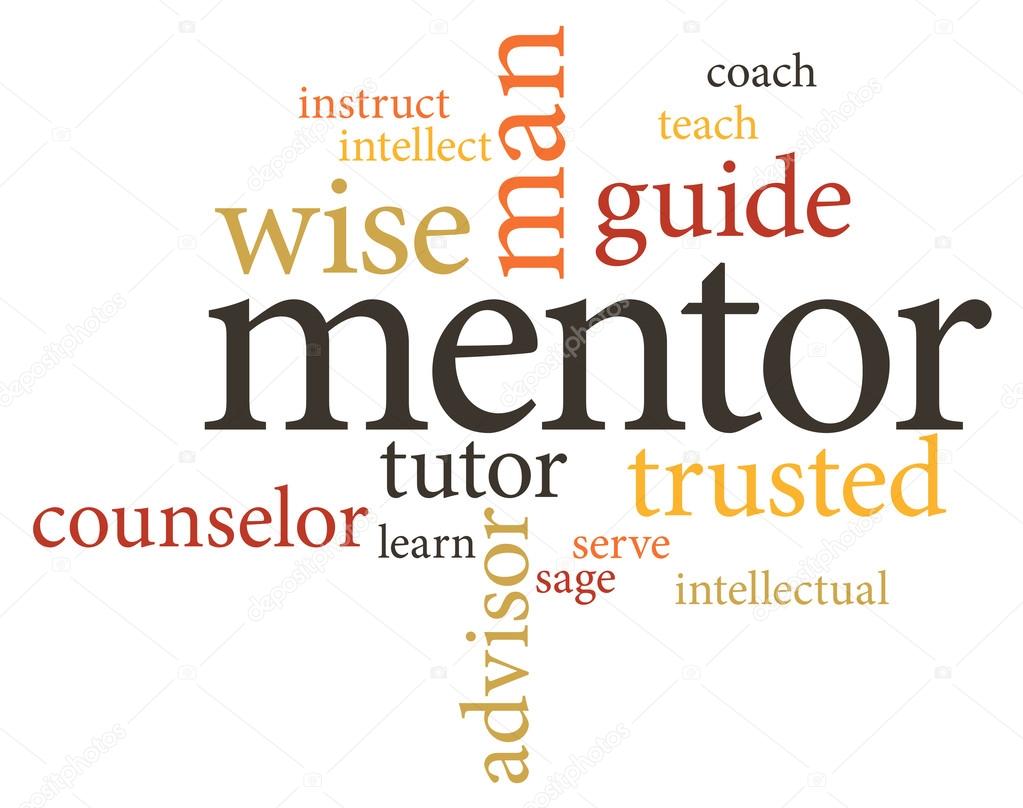 illustration in word clouds of the word mentor