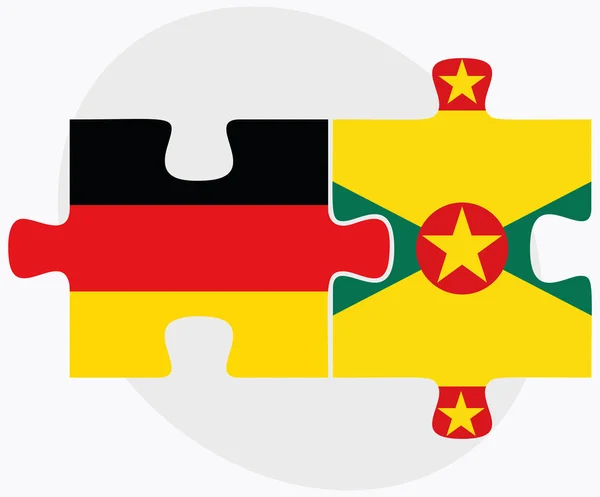 Niemcy i Grenada flagi — Wektor stockowy
