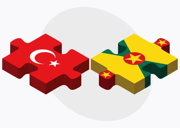 Türkei und Grenada Flagge — Stockvektor