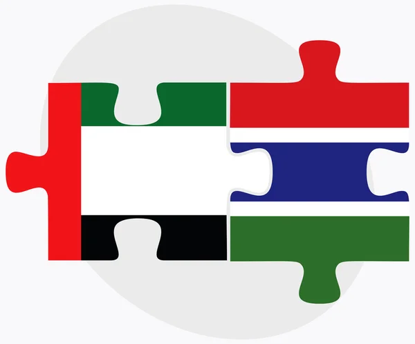 Banderas de Emiratos Árabes Unidos y Gambia — Archivo Imágenes Vectoriales