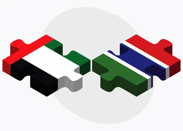Förenade Arabemiraten och Gambia flaggor — Stock vektor