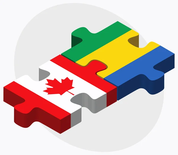 Banderas de Canadá y Gabón — Vector de stock
