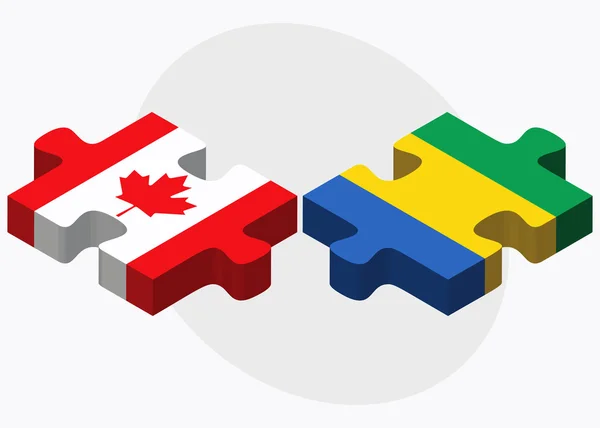 Bandeiras do Canadá e do Gabão — Vetor de Stock