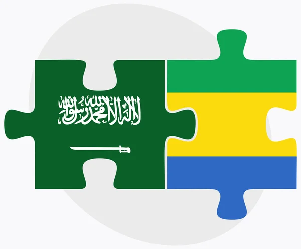 Saudiarabiens och Gabons flagg — Stock vektor