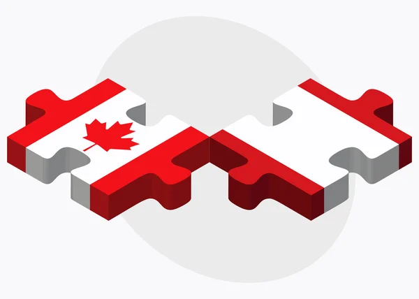 Kanada i Polinezji Francuskiej flagi — Wektor stockowy