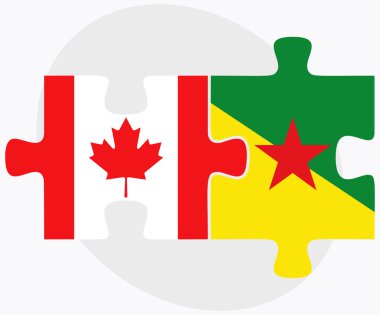 Kanada ve Fransız Guyanası bayrakları