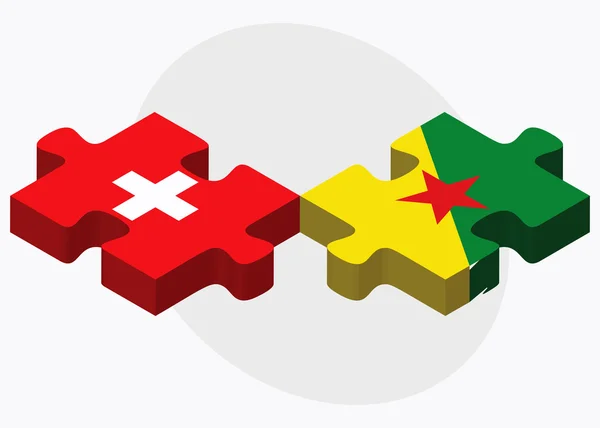 Schweiz och Franska Guyana flaggor — Stock vektor