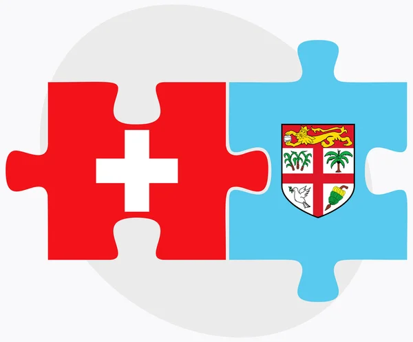 Schweiz och Fiji flaggor — Stock vektor