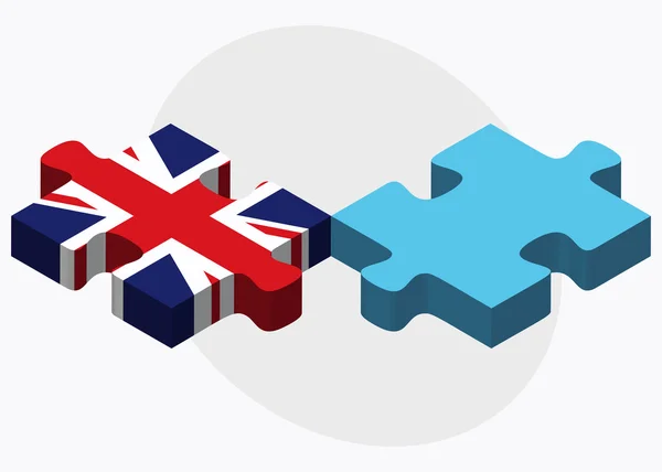 United Kingdom and Fiji Flags — Stock Vector