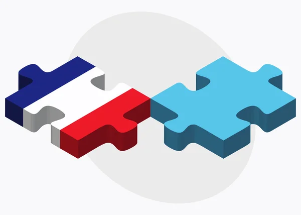 France et Fidji Drapeaux en puzzle — Image vectorielle