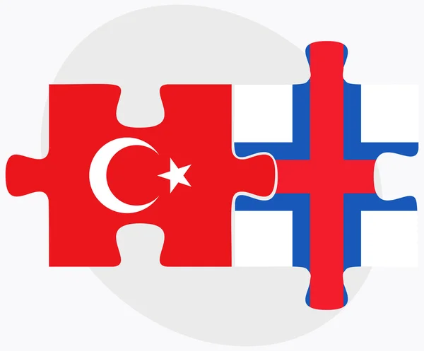 土耳其和法罗群岛旗帜 — 图库矢量图片