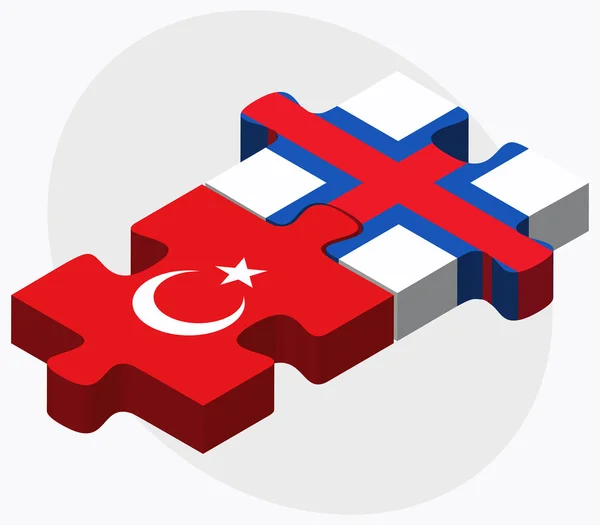土耳其和法罗群岛旗帜 — 图库矢量图片