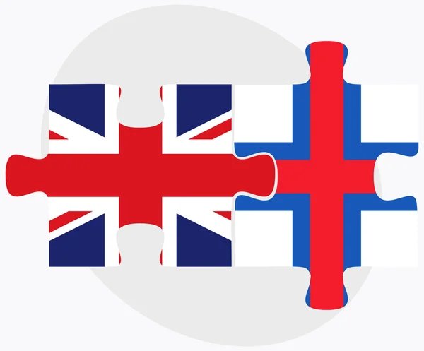 Verenigd Koninkrijk en Faeröer vlaggen — Stockvector