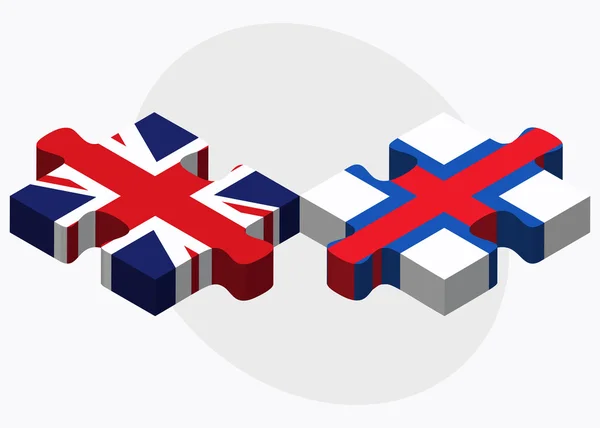 Bandiere del Regno Unito e delle Isole Faroe — Vettoriale Stock