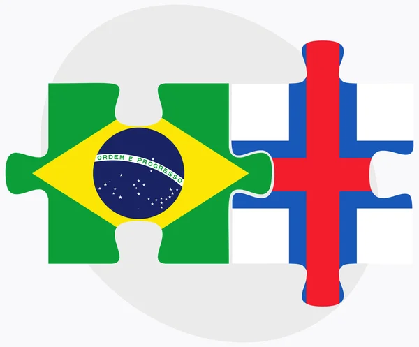 Banderas de Brasil e Islas Feroe — Vector de stock