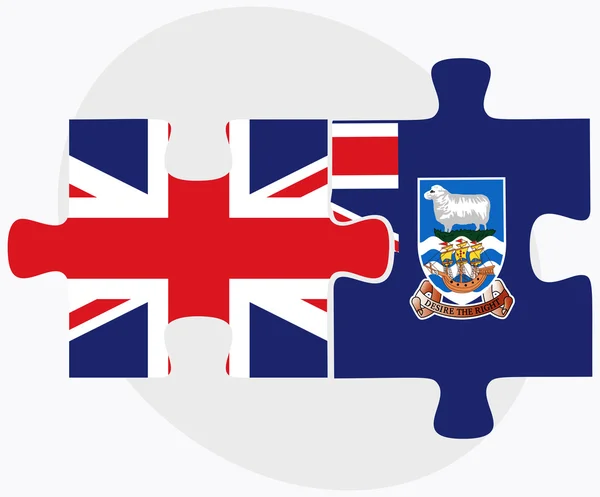 Banderas del Reino Unido e Islas Malvinas — Archivo Imágenes Vectoriales