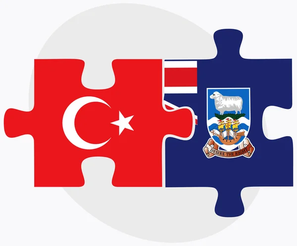 Bandeiras da Turquia e das Ilhas Malvinas — Vetor de Stock