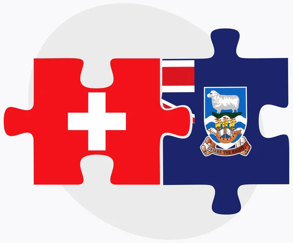 Svájc és a Falkland-szigetek zászlók — Stock Vector
