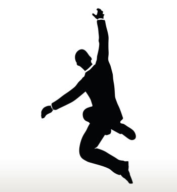 silhouette of businessman hanging clipart