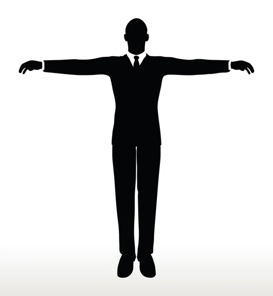 Silhouette of  businessman default pose — Stock Vector