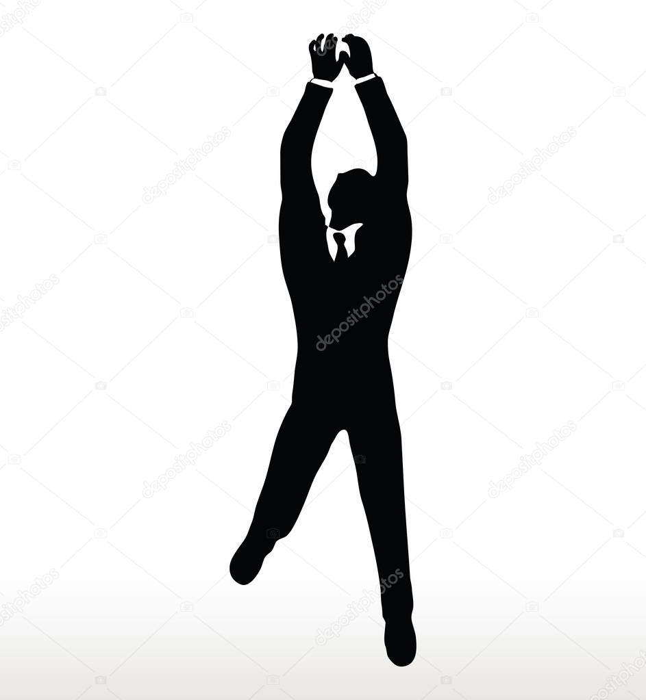 silhouette of businessman hanging