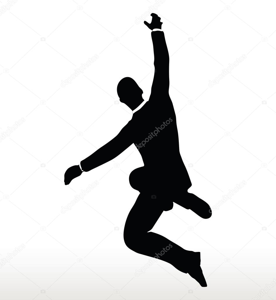 silhouette of businessman hanging