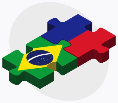 Brezilya ve Haiti bayrakları