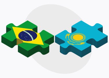 Brezilya ve Kazakistan bayrakları