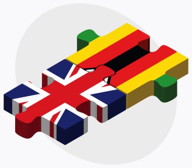 United Kingdom and Zimbabwe Flags clipart