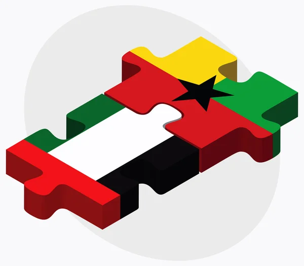 Emirati Arabi Uniti e Bandiere della Guyana — Vettoriale Stock