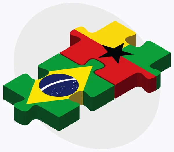 Brazilië en Guyana vlaggen — Stockvector