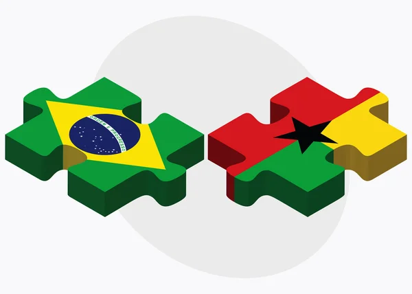 Bandeiras do brasil e da guiana — Vetor de Stock