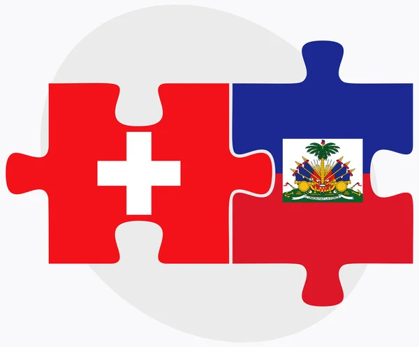 Schweiz och Haiti flaggor — Stock vektor