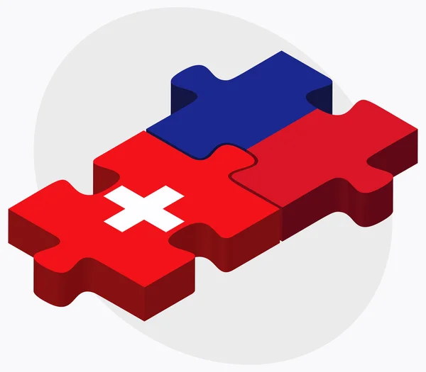 Bandeiras da Suíça e do Haiti — Vetor de Stock