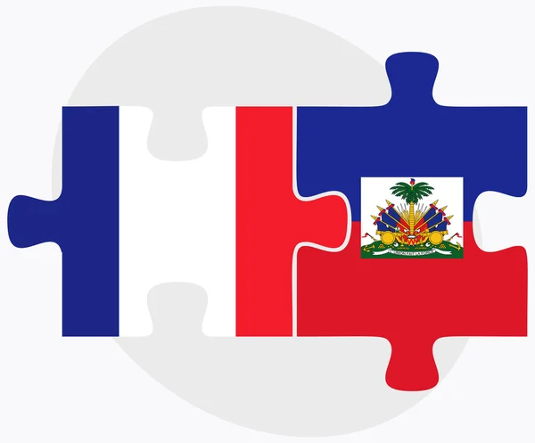 Frankrike och Haiti flaggor — Stock vektor