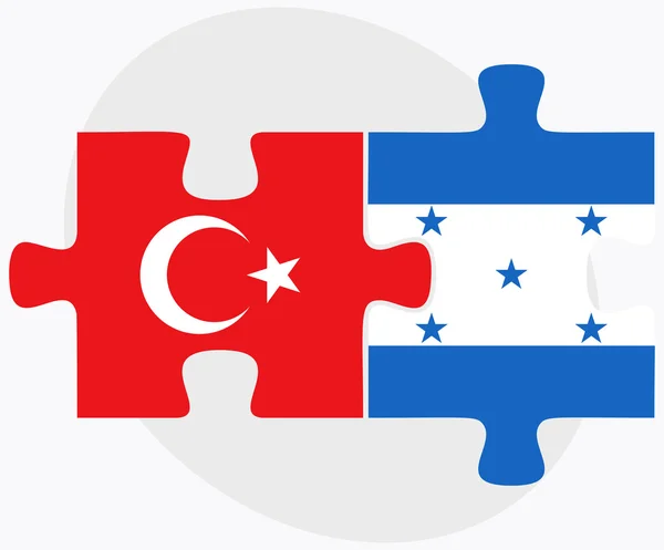 Türkiye ve Honduras bayrakları — Stok Vektör