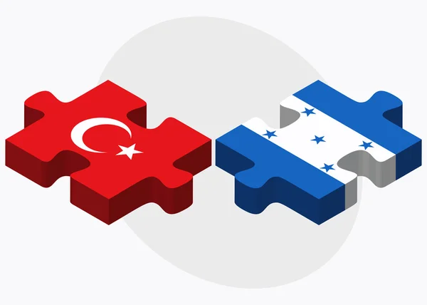 Turkey and Honduras Flags — Stock Vector