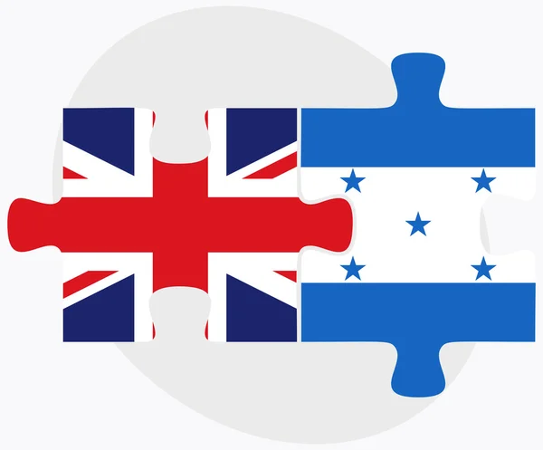 Velká Británie a vlajky Honduras — Stockový vektor