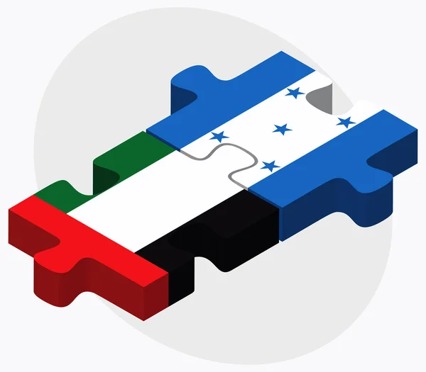 Spojené arabské emiráty a vlajky Honduras — Stockový vektor