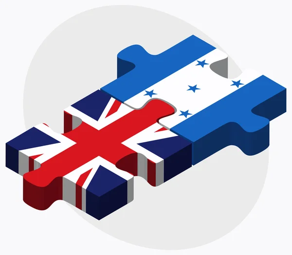 Velká Británie a vlajky Honduras — Stockový vektor