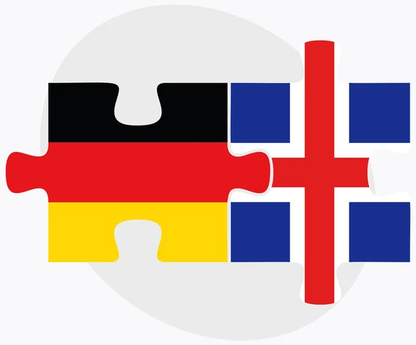 Tyskland och Island flaggor — Stock vektor