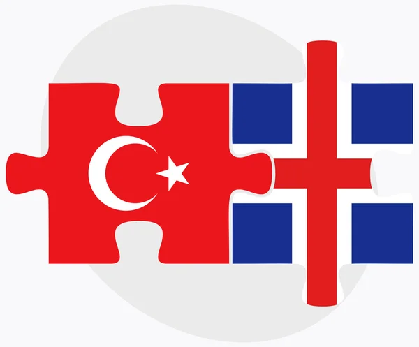 Banderas de Turquía e Islandia — Vector de stock