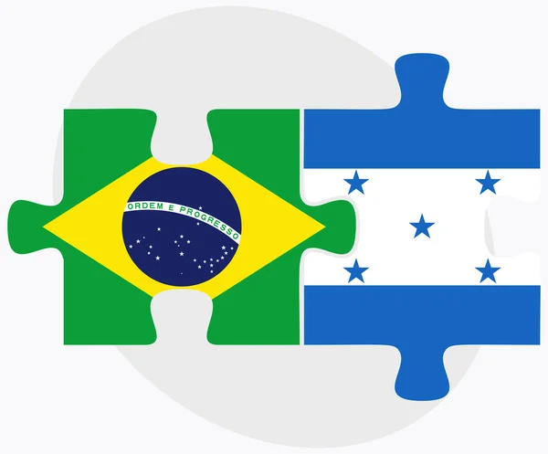 Bandiere Brasile e Honduras — Vettoriale Stock