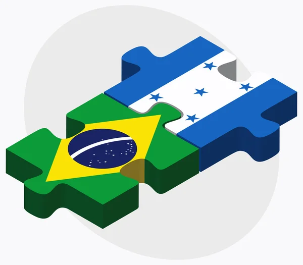 Brasilianische und honduranische Flaggen — Stockvektor